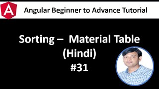Angular Tutorial For Beginners 31: Sorting in Hindi