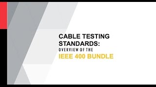 Cable Testing Standards   Overview of the IEEE 400 Bundle youtube