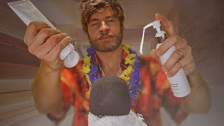 [ASMR] Nicest Masseur💆🏼‍♂️ Steamy Sauna Hawaiian Face Massage 💆