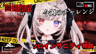 ソロインサニティ+チャレンジ特訓回【 #phasmophobia 】（Vtuber/凍焚冥子）