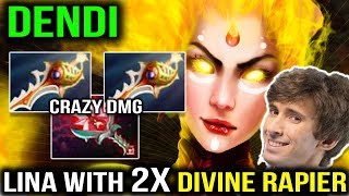 Dendi Lina with 2 Divine Rapier 40k Networth Different Dota 2