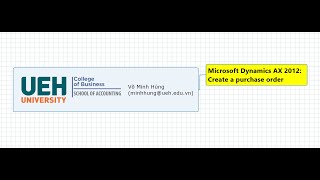 Microsoft Dynamics AX 2012: Create a purchase order