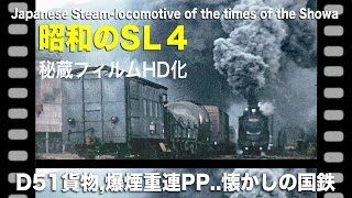 【昭和のSL】④　D51貨物, 爆煙PP...etc 関西本線の蒸気機関車HD化 Japanese Steam-locomotive of the times of old Showa