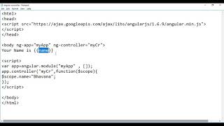 Simple Controller with $scope code using AngularJS