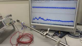 超音波プローブによる、スイープ発振システム（低周波の共振現象と、高周波の非線形現象を発振制御する技術）