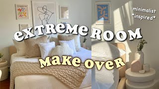 EXTREME ROOM MAKEOVER + TOUR! * minimalist & aesthetic, pinterest inspired* (huge transformation)