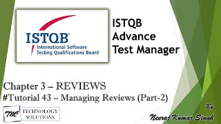 ISTQB Test Manager | 3.3 Managing Reviews (Part-2) | ISTQB Tutorials