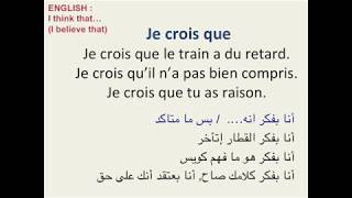 A2 📖 Je pense que, je crois que....