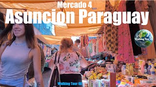 🇵🇾 Asuncion walking tour | Mercado (4) Cuatro |【4K】