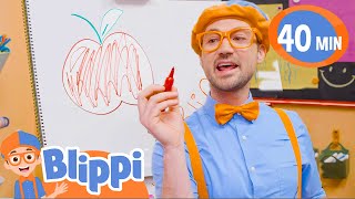 Learn How To Draw An Apple! | BEST OF BLIPPI ARTS AND CRAFTS | Educational Videos | Blippi Toys