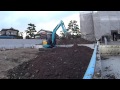 はたらくくるま　ショベルカー　盛土作業　クボタ u 40 hydraulic excavator