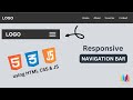 Responsive Navigation Menu Bar using HTML CSS & JavaScript  (for beginners) #navbar