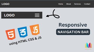 Responsive Navigation Menu Bar using HTML CSS & JavaScript (for beginners) #navbar