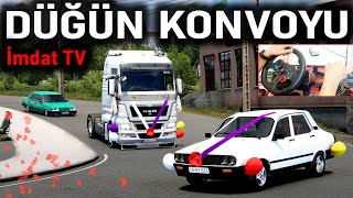 DÜĞÜN YAPTIK ! @imdatTV İLE DÜĞÜN KONVOYUNDA KAZA ETS 2 MOD LOGİTECH G29