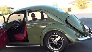 Having fun in an old VW bug