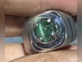 natural 1.49ct batu cat eye tourmaline mata kucing hijau perak