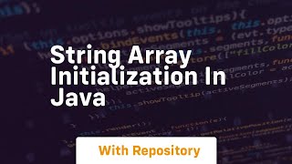 string array initialization in java