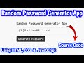 How To Make Random Password Generator App Using HTML, CSS & JavaScript | WebHak5