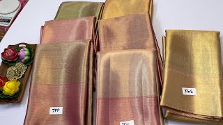 🥳8 Unique Shades of JOTHIKA Inpired Banarasi Tissue Silk sarees😍899fs😍8921889811