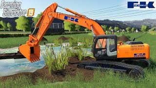 Farming Simulator 19 - FIAT KOBELCO Excavator Digs A Pond