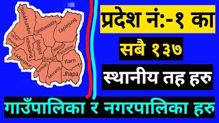 प्रदेश न:- १ का स्थानिय तह || Local Level Government of Nepal || Provision \u0026 District || Provision 1