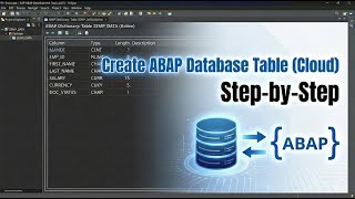 ABAP Database Table in Cloud | Step-by-Step Tutorial (ADT)