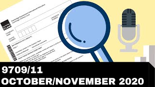 A level Pure Mathematics October November 2020 Paper 11 9709/11