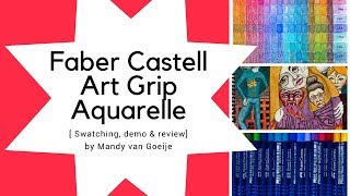 Faber Castell Art Grip Aquarelle swatching, demo and review