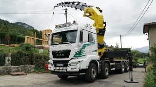 Huge crane in the French Alps - HyvaCrane on MAN in action