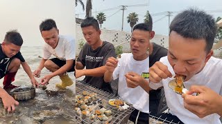 【Island Brothers】礁石上都爬滿一大群，自備芥末的辣螺#gofishing #fishing #趕海 #户外赶海 #food