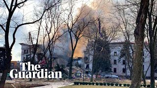 Mariupol theatre and swimming pool where Ukrainian civilians sheltered lie in ruins