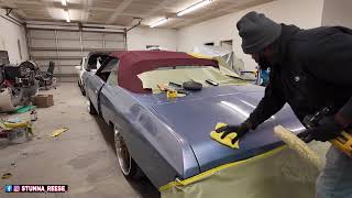 PAINTER SHOWS ME JUST HOW WET WE COMING ON THE 75 CAPRICE VERT BUILD