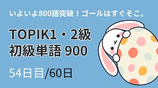 【韓国語1日15語】800語突破おめでとう！努力は裏切らない。TOPIK1・2級の初級単語900～54日目～