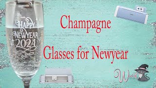 ✨ New Year's Eve Sparkle: Personalized Champagne Flutes with Cricut ✨