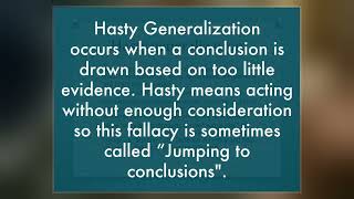 Faulty Generalization