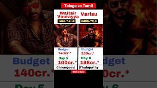 Varisu vs Waltair Veerayya | Box office collection #shorts