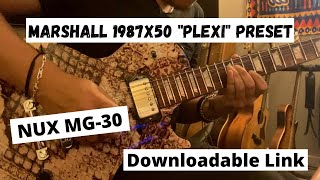 NUX MG-30 | Marshall 1987x Preset | Download Link