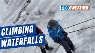 FOX Weather Ski House: Climbing Down An Icy Waterfall