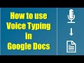 How to use Voice Typing in Google Docs | Voice Recognition |  Speech to Text in any language