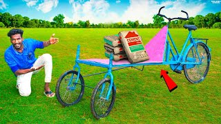 Making Cargo bike | Normal cycle Modification To Load cycle 💯 ஒரு cycle 4 மூட்டை சிமெண்ட்..!Sathish