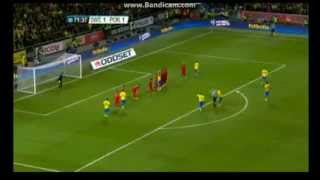 Zlatan Ibrahimovic FANTASTIC AMAZING FREE KICK GOAL SWEDEN 2-1 PORTUGAL HD