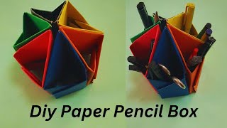 How To Make Paper Pencil Case- Back To School Craft | DIY Pencil Box | DIY Folder Organizer #crafts