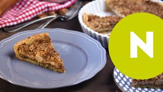 Diós-almás pite zabmorzsával recept | Nosalty