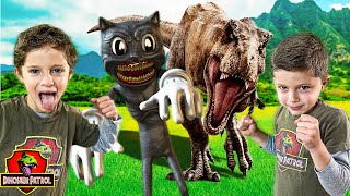 Cartoon Cat Attacks Dinosaur Park | Dinosaur Patrol Rescue Giant Tyrannosaurus | Dinosaurs for Kids