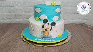 Decoracion En Chantilly Torta Mickey Mouse Bebe