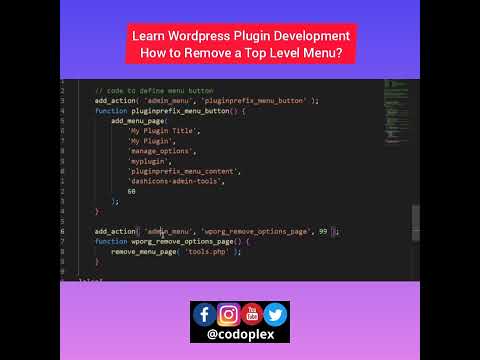 Removing Top Level Menus – Learn WordPress Plugin Development in Urdu