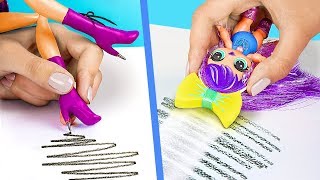 9 Weird Ways To Sneak Barbie Dolls Into Class / Clever Barbie Hacks And LOL Surprise Hacks