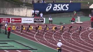 布勢スプリント2014 男子100m第2ﾚｰｽ1組木村和史10.61(+2.0) Kazushi Kimura 1st