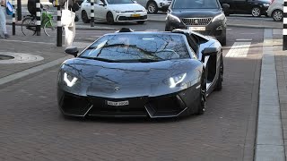 Supercars in Rotterdam! (2x Aventador, F12, McLaren GT, AMG GT Black series...)