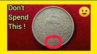 50 Cent Euro Italy 2002 Error Coin Worth Big Money ! #collection